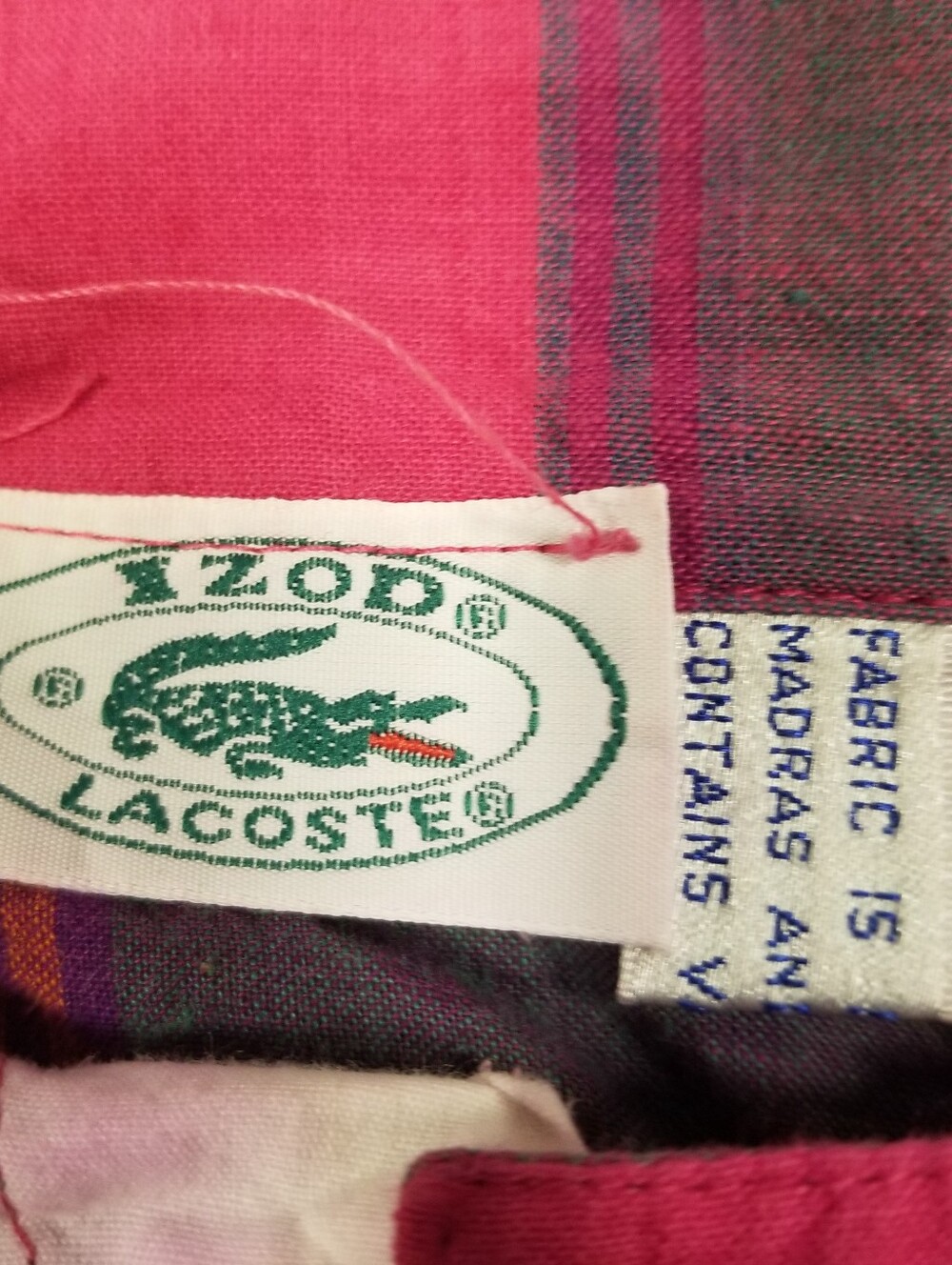 Vintage 80s Izod Lacoste Plaid Madras Cropped Barrel Leg Pants Womens Size 6 - Picture 2 of 8